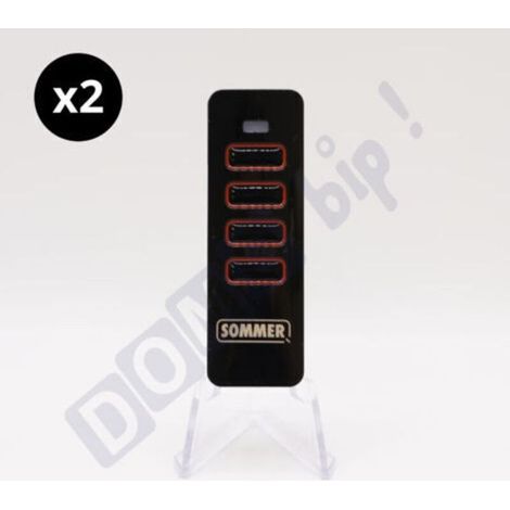 Sommer 4018v000 : Lot De 2 Télécommandes 4 Canaux (noire Et Rouge) Pour Portails Et Portes De Garage - Technologie Somloq2 - Fréquence : 868 Mhz - Code Tournant