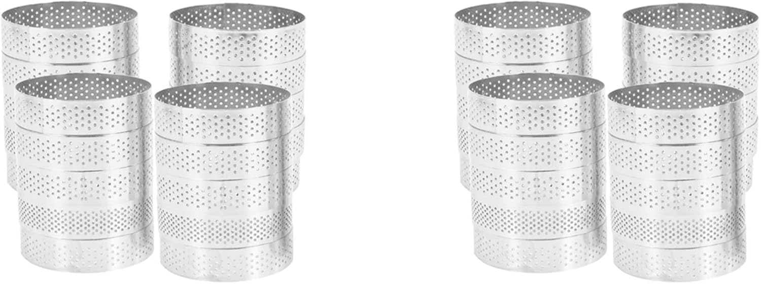 40-teiliges Set Runder Tortenringe Mit Löchern Für Obst, Quiches, Moussetorten, Backformen, Perforierte Mousseringe, 8 Cm
