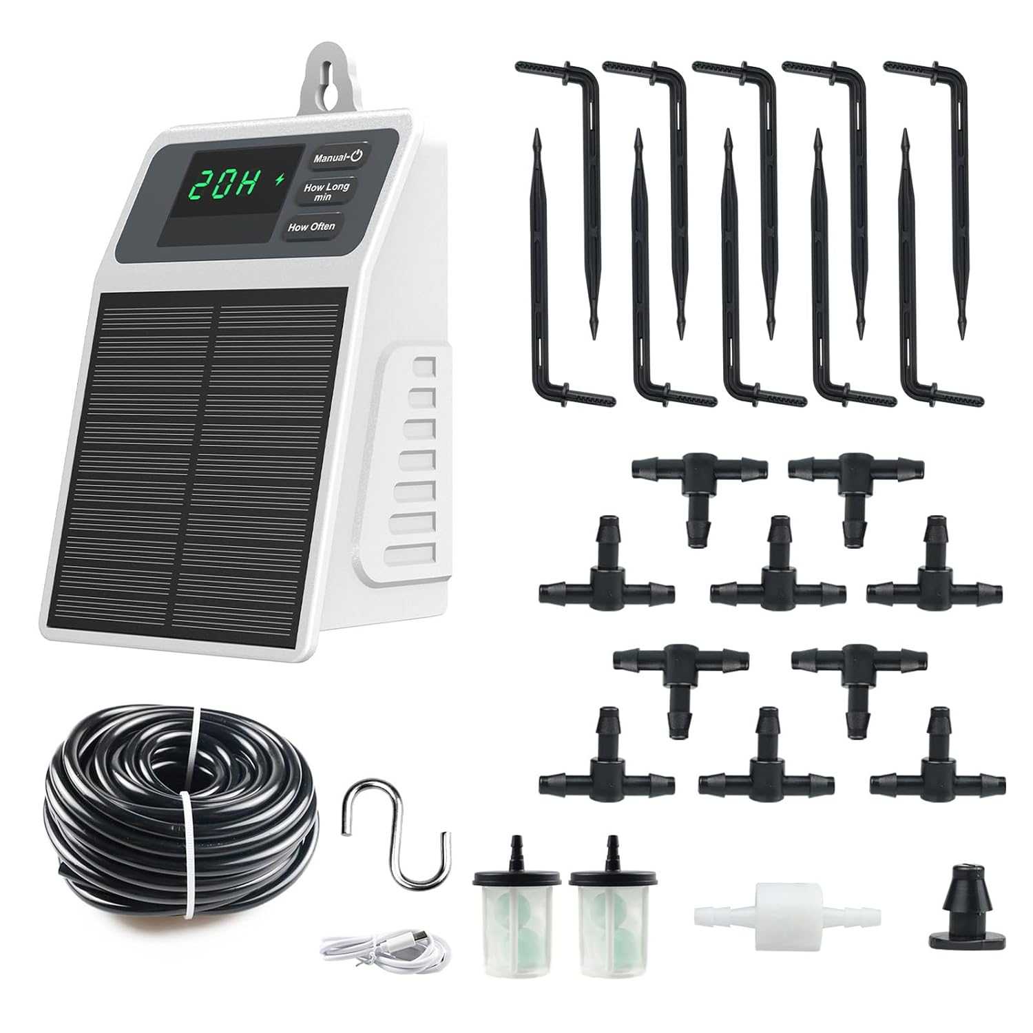Intelligentes Pflanzenbewässerungssystem – Automatisches Tropfbewässerungsset Mit Solarladung Und 2200-mah-akku – Bewässerungssystem Für 10 Topfpflanzen
