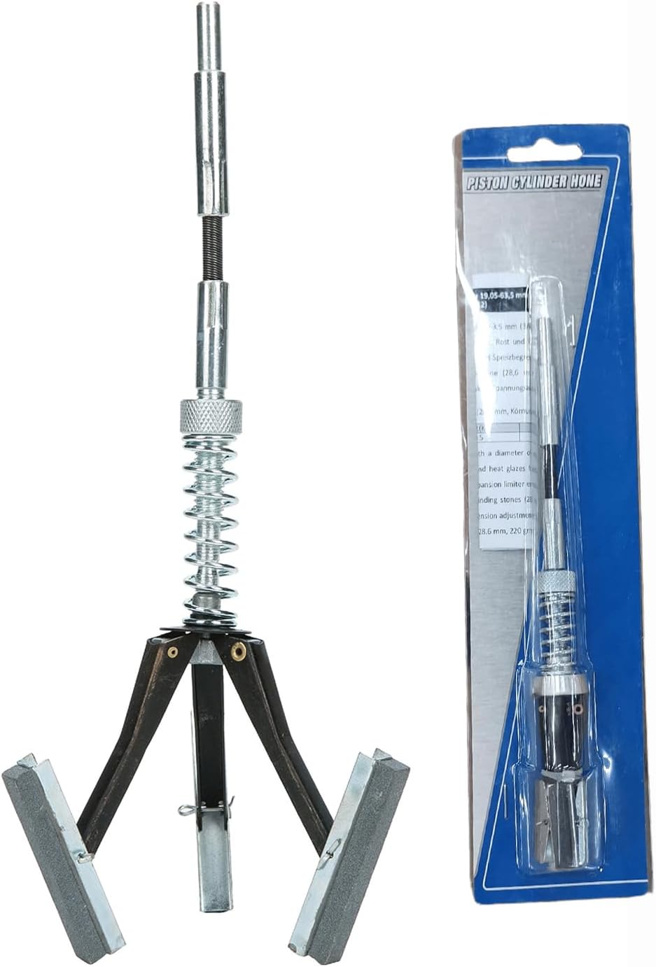 Verstellbares Zylinderschärfwerkzeug (19,05–63,5 Mm / 3/4"–2-1/2") Mit 3 Schleifsteinen (28,6 Mm, Körnung 220) + Ersatzsteinen Für Pkw, Traktoren Und Dieselmotoren
