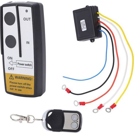 Télécommande Sans Fil Pour Treuil - 12 V / 24 V - 434 Mhz - Portée 22,86 M - Pour Porte Garage Et Bateau - Kit Complet