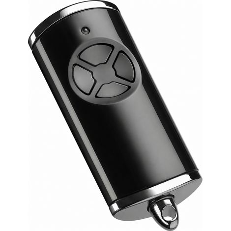 Télécommande Porte De Garage Manuelle Hse 4 Bs – 868 Mhz – Anthracite Brillant, Capuchons Chromés – Dimensions 28x70x14 Mm, Porte-clés