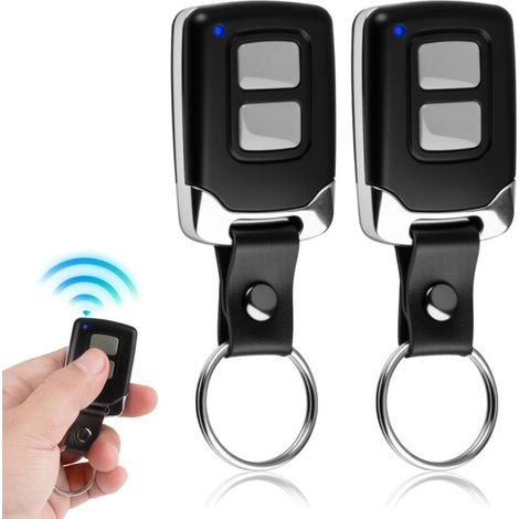 2 Télécommandes Porte De Garage - 433,92 Mhz - 2 Canaux - Pour Portails Et Barrières Automatiques - Dimensions 7,5 X 3,5 X 1,8 Cm