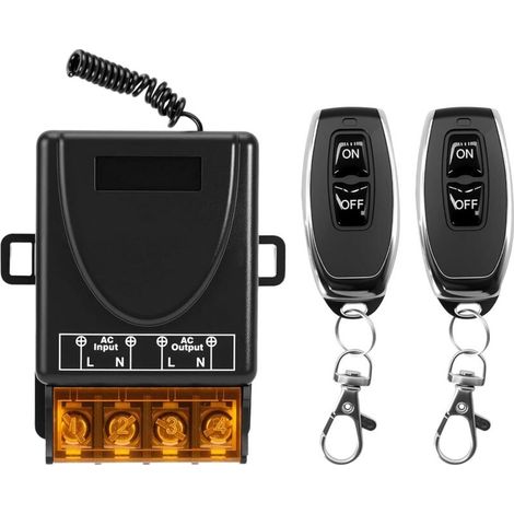 Télécommande Sans Fil Rf - Récepteur Relais 30 A - 433 Mhz - Pour Éclairage Pompe Portail Irrigation - 2 Émetteurs Inclus