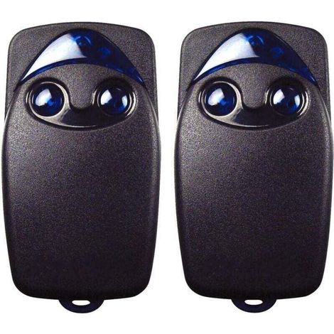 2 X Télécommande Porte Garage - 2 Boutons - Fréquence 433 Mhz - Code Roulant - Compatible Moteurs Portes Garage Électriques - Alimentation Pile 12 V