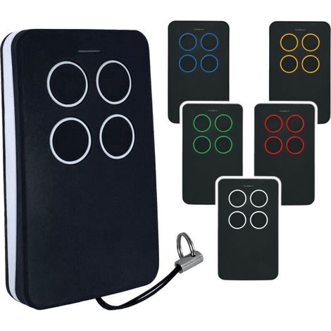 Télécommande Universelle Portail - Rolling Code Et Fixed Code - 4 Canaux - 306 À 868 Mhz - Abs - 6,4 X 3,3 X 1,2 Cm