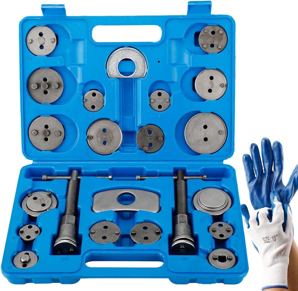 Rückstellwerkzeug-set Für Bremskolben Zum Austausch Von Bremsscheiben, Bremsbacken Oder Bremsbelägen. 22-teiliges Set. Inklusive Werkzeug Und Adaptern.