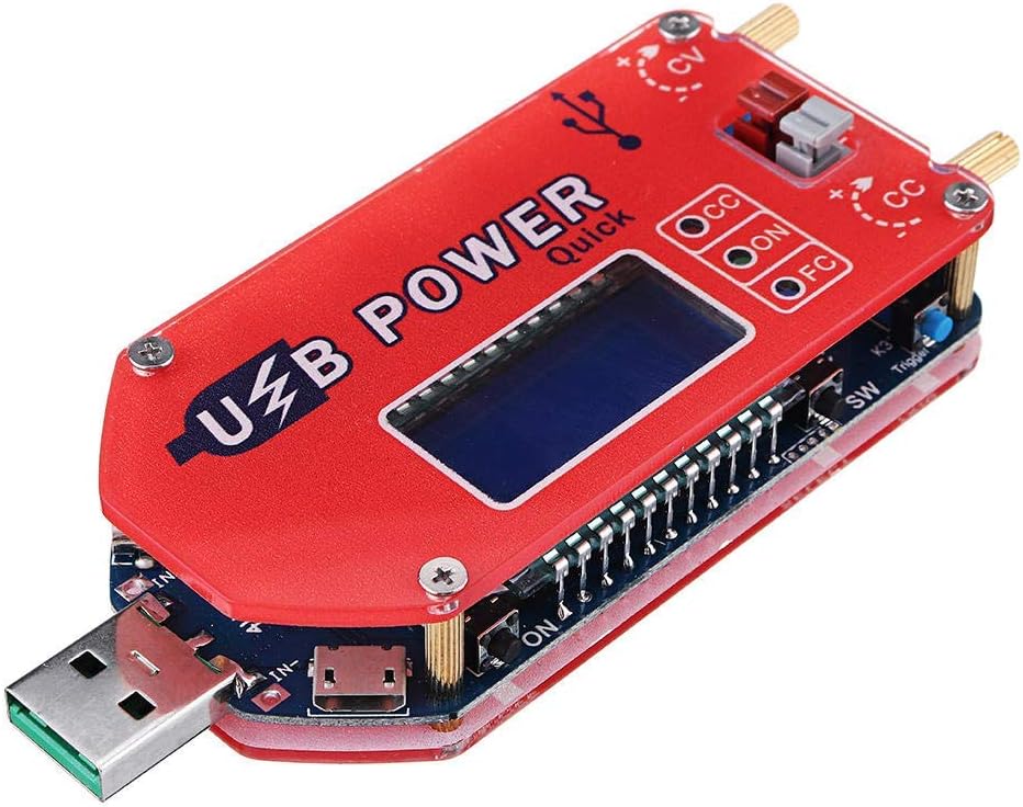 15-w-usb-aufwärtswandlermodul Mit Einstellbarem Lüfterdrehzahlregler Und Lcd-display – Rot