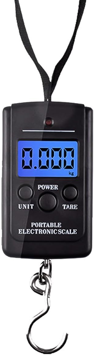 Tragbare Digitale Hängegepäckwaage, 40 Kg Tragkraft, Mit Hintergrundbeleuchtung Und Tara-funktion, Leicht, Batteriebetrieben