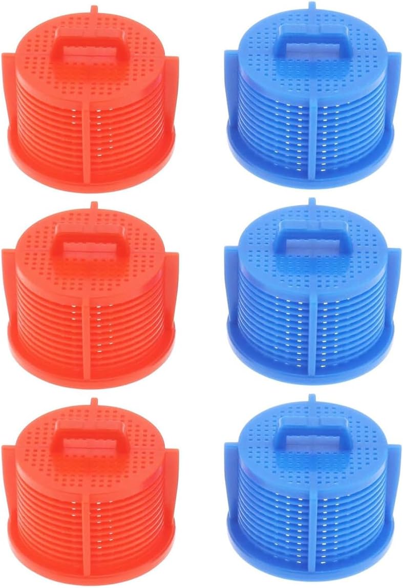Set Mit 6 Einlassventilfiltern Für Waschmaschinen, Universeller Roter Und Blauer Einlassschlauch-siebfilter, 2-cm-einlassfilterset Für Verlängerungszubehör
