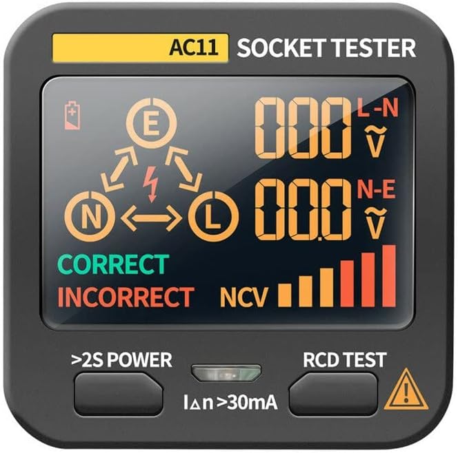 Ac11 Multifunktions-steckerphasenprüfer Mit Led-anzeige, Phasenpolaritätsdetektor, 0,1 V 250 V Ac, Nullspannungsmessung, Identifizierung Feuerbeständiger Leitungen