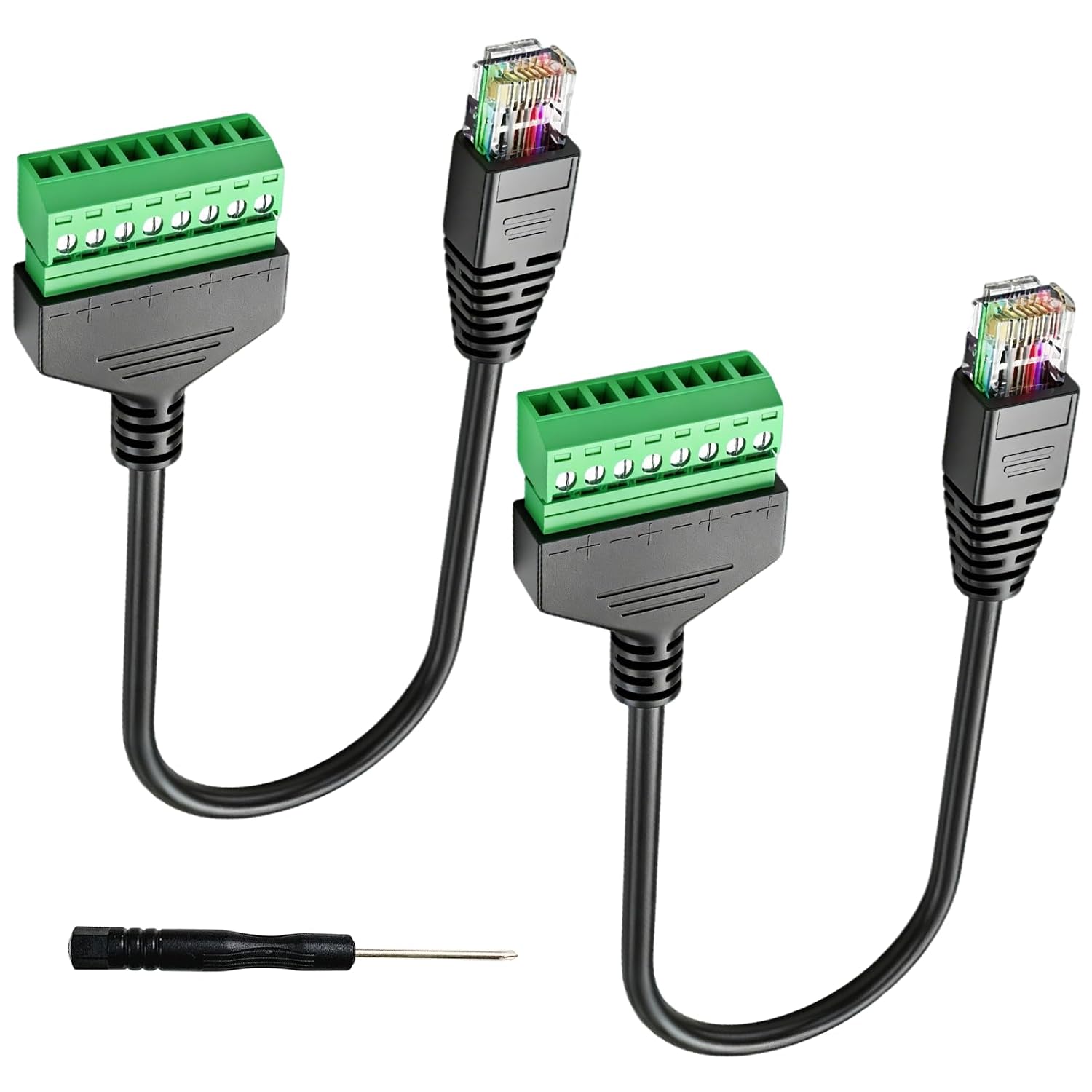 2er-pack Rj45-auf-8-pin-anschlussadapter, Rj45 8p/8c Stecker Auf 8-pin Buchse, Ethernet-verlängerungskabel Für Av-, Cctv-, Utp- Und Dvr-geräte (cat5, Cat6, Cat7, Cat5e)