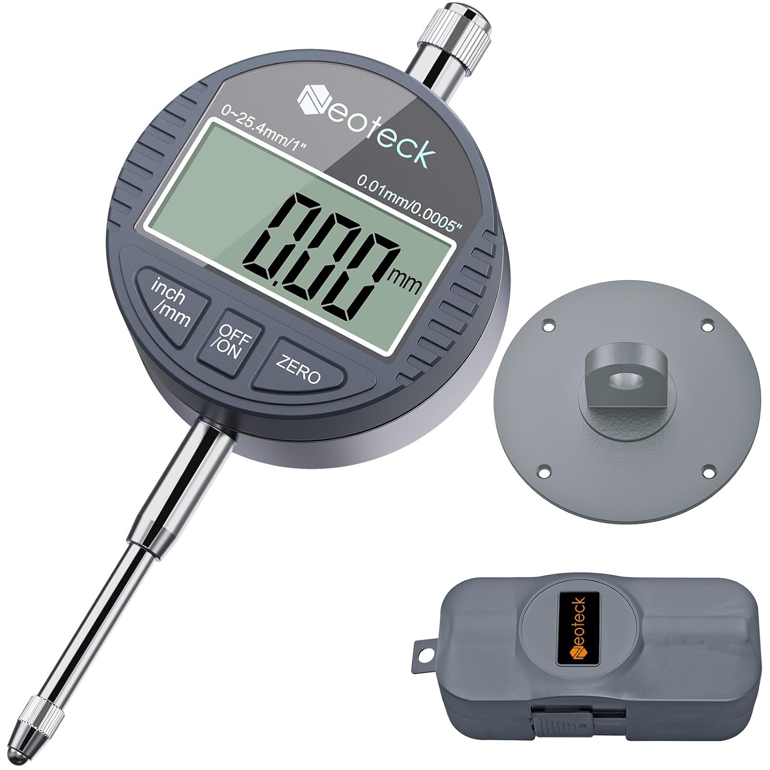 Dti Digitalkomparator 0,01/0,0005'' Mechanischer Komparator Digitaler Messtaster Anzeigebereich 0–25,4 Mm/1'' Elektronische Anzeige Digitale Messuhr