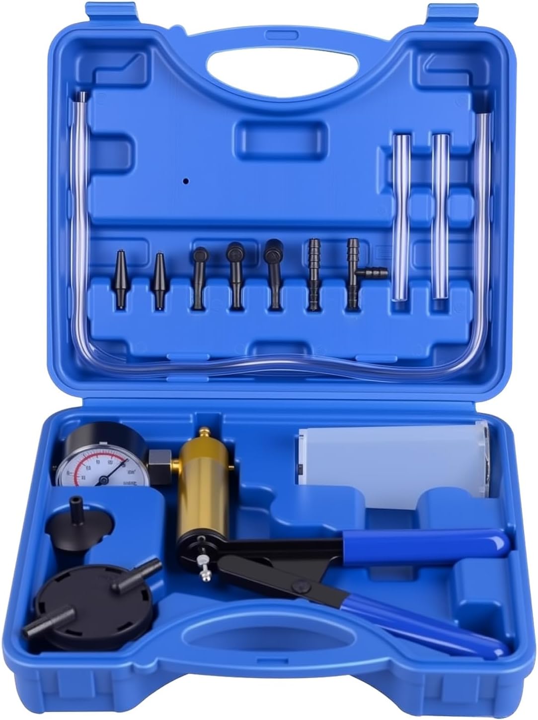 17-teiliges Vakuumpumpen-entlüftungsset Für Bremsflüssigkeit, Professionelles 2-in-1-vakuumtester-werkzeugset Für Autos, Handwerkzeug, Roter Koffer