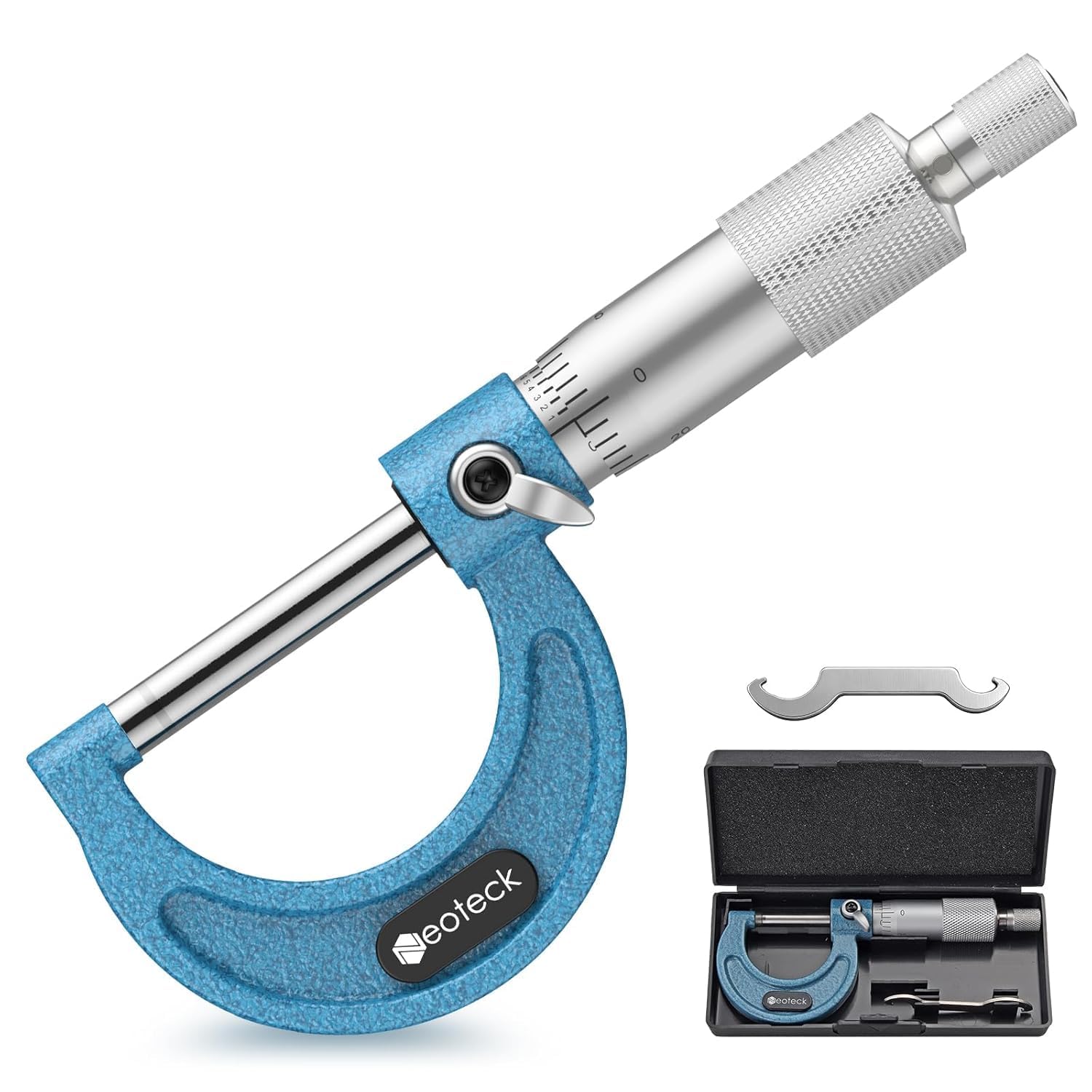 Außenmikrometer 0–25 Mm, Genauigkeit 0,01 Mm, Mit Ratsche – Hartmetall-messbolzen, Laser-teilung, Satiniertes Chrom – Metallmesswerkzeug Für Die Mechanische Werkstatt