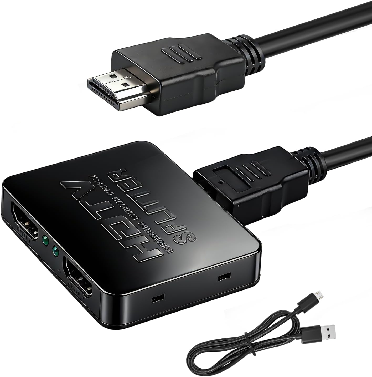 4k Hdmi-splitter Mit 1 Auf 2 Ausgängen (dual Hdmi, 1 Eingang, 2 Ausgänge) Inklusive Micro-usb-stromkabel Für Zwei Monitore. Unterstützt Macbook, Xbox, Ps4, Ps3, Blu-ray-player, Dvd-player Und Hdtv.