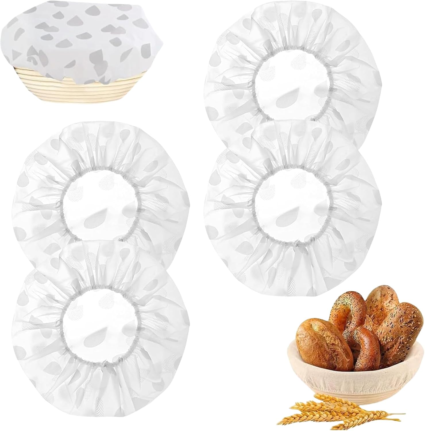 4-teiliges Premium-deckelset Für Gärkörbe, Gläser Und Lebensmittel, Besonders Reißfest Und Robust, Gärkörbchenabdeckungen Für Brot – Ø 27 Cm