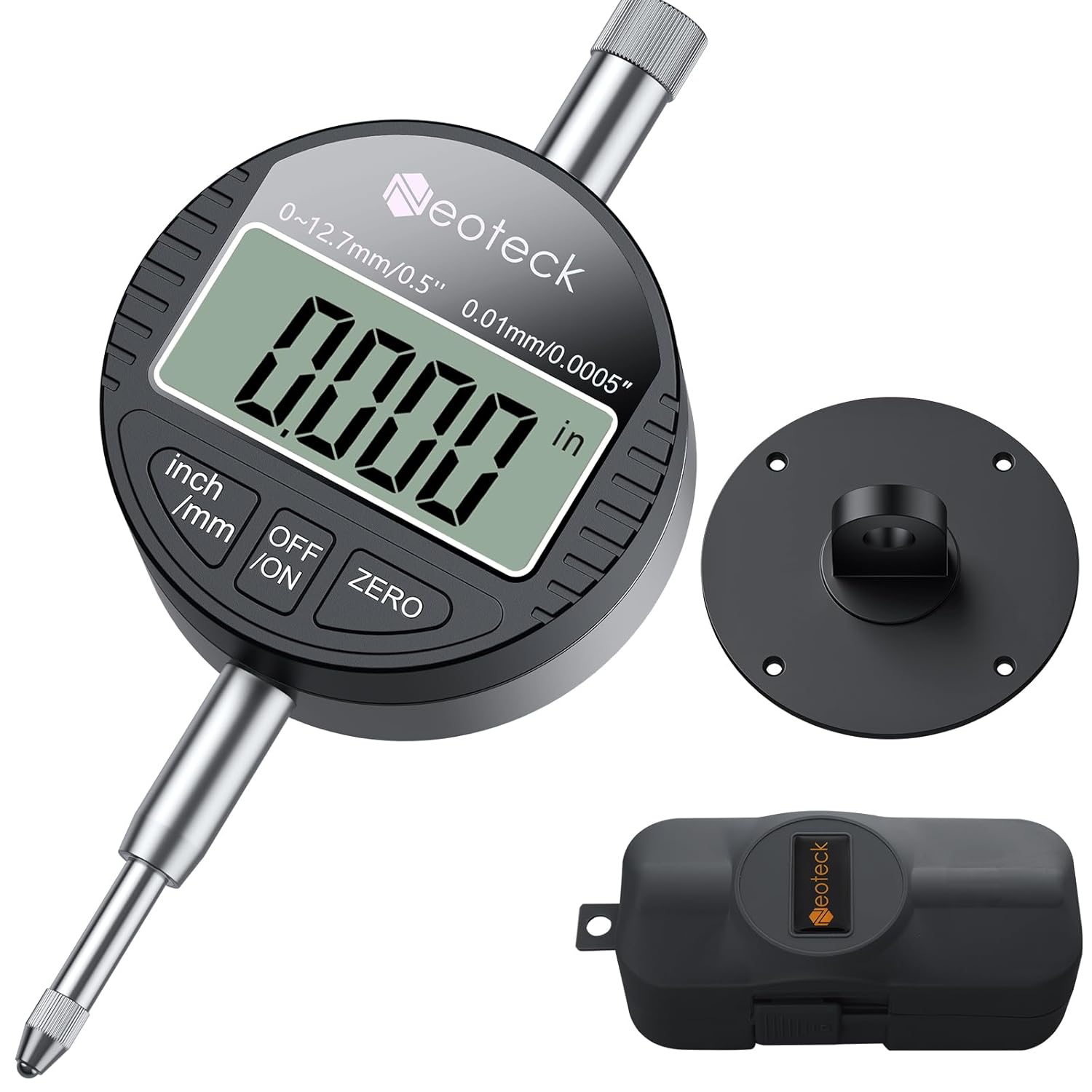 Digitaler Komparator Mit 0,01-mm-präzisionsmessuhr – Elektronisches Toleranzmessgerät 0–12,7 Mm, Lcd-anzeige Mm/zoll Für Mechanische Werkstätten, Professionelle Bearbeitung Und Heimwerker.