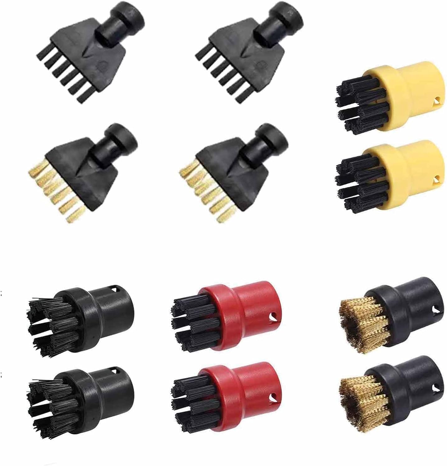 Set Mit 12 Bürsten Für Kärcher Sc3, 8 Dampfreinigerbürsten, Kleine Rundbürste, 4 Fugenbürsten, Für Kärcher Sc1, Sc2, Sc3, Sc4, Sc5, Ctk10