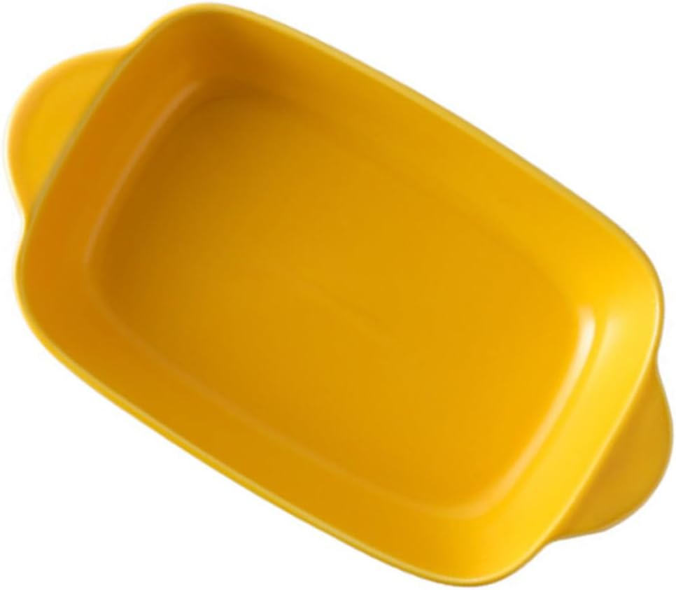 Rechteckige Auflaufform Mit Zwei Griffen Aus Gelber Keramik – Einfaches Kochen Und Optimale Wärmeleitfähigkeit Zum Backen Und Für Die Tägliche Küche