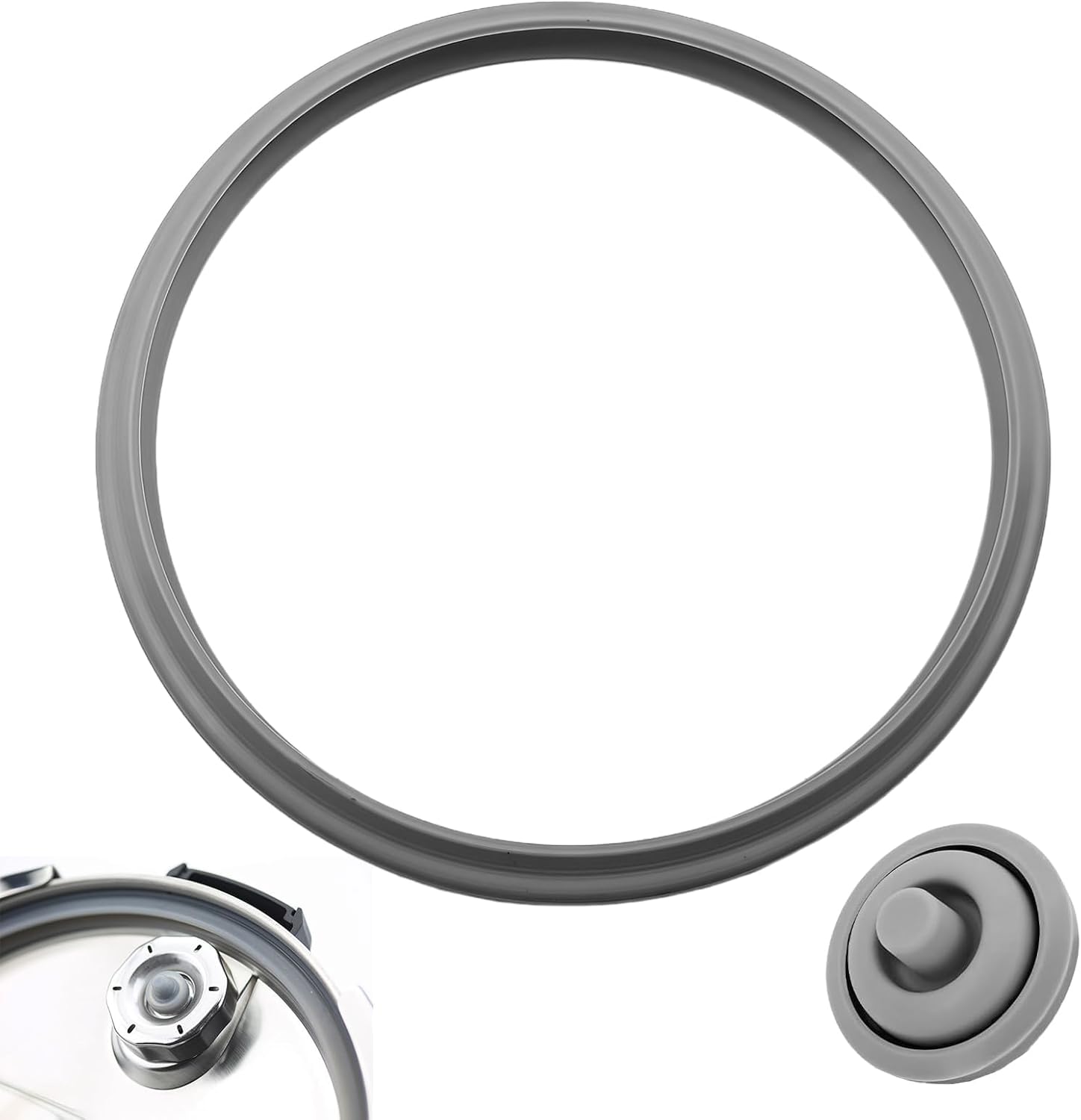 Set Mit 2 Dichtungen Für Wmf Perfect Schnellkochtöpfe – 22 Cm Gummidichtung Und Dichtung Mit Kochsignal – Kompatibel Mit 2,5 L, 3 L, 4,5 L, 6,5 L, 8,5 L, Silikon