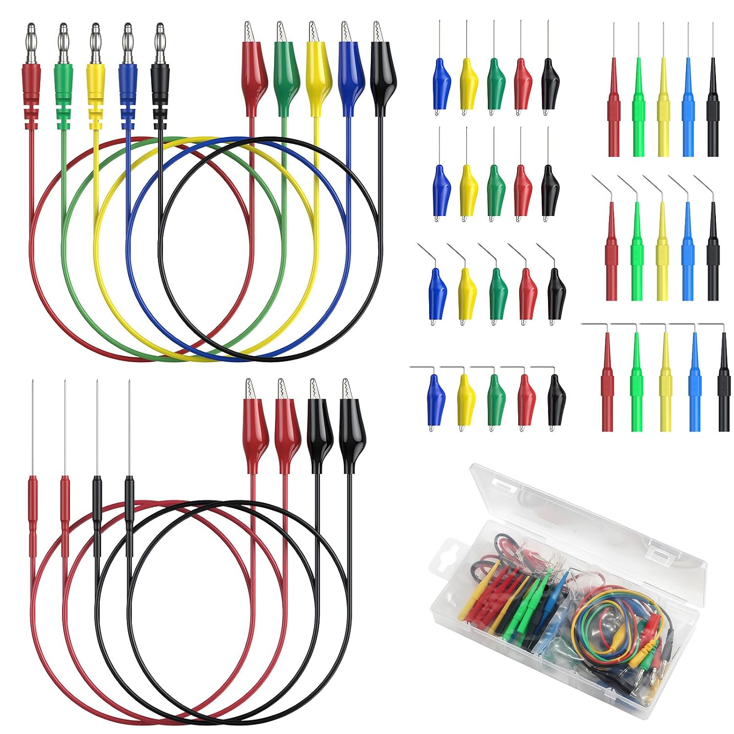 45-teiliges Rückprüfset Für Multimeter – Rückprüfset Mit Messleitungen, Krokodilklemmen, 4-mm-bananensteckern, Kfz-stromkreisprüfer Und Elektrischer Diagnoseausrüstung