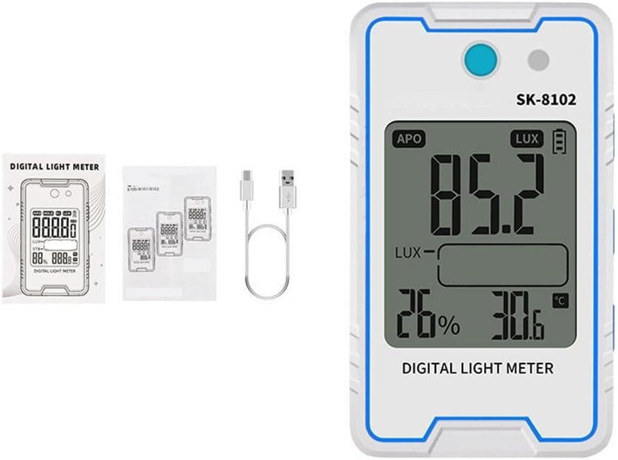 Digitales Luxmeter Für Sk-8102 – Großer Flimmermessbereich – Hintergrundbeleuchtet – Hohe Präzision – Für Studios, Büros, Klassenzimmer