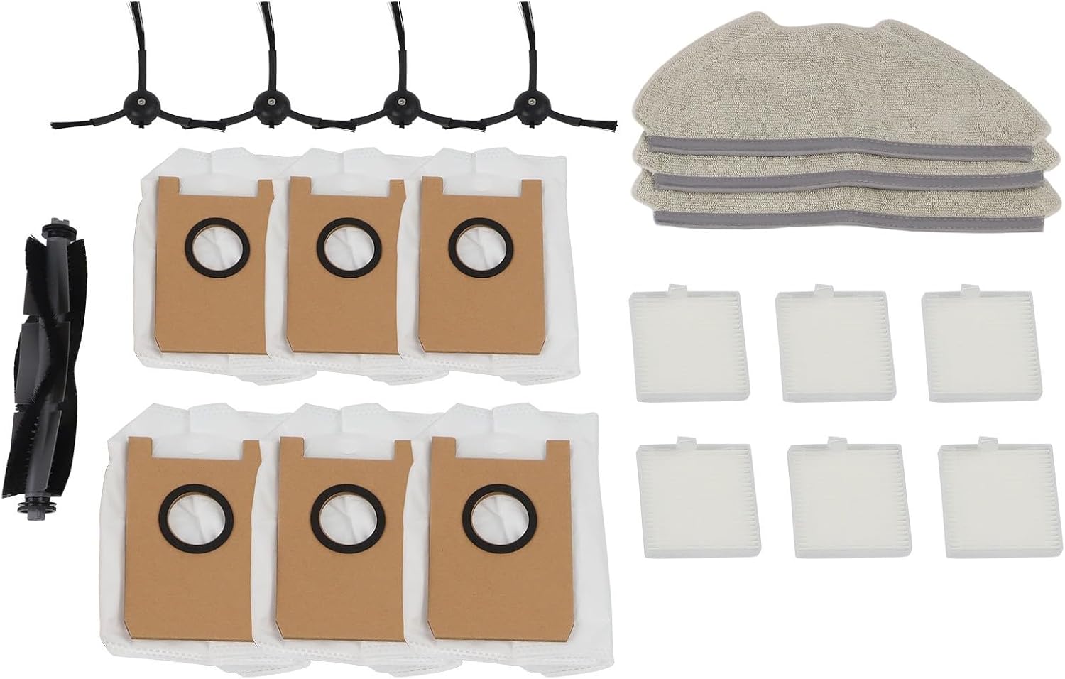 Ersatzset Für Airrobo T20+ Fixr T20, Hauptbürste, Seitenbürstenbeutel, Hepa-filter, Nylon-mikrofaser, Effektive Reinigung Von Tierhaaren Und Fußböden