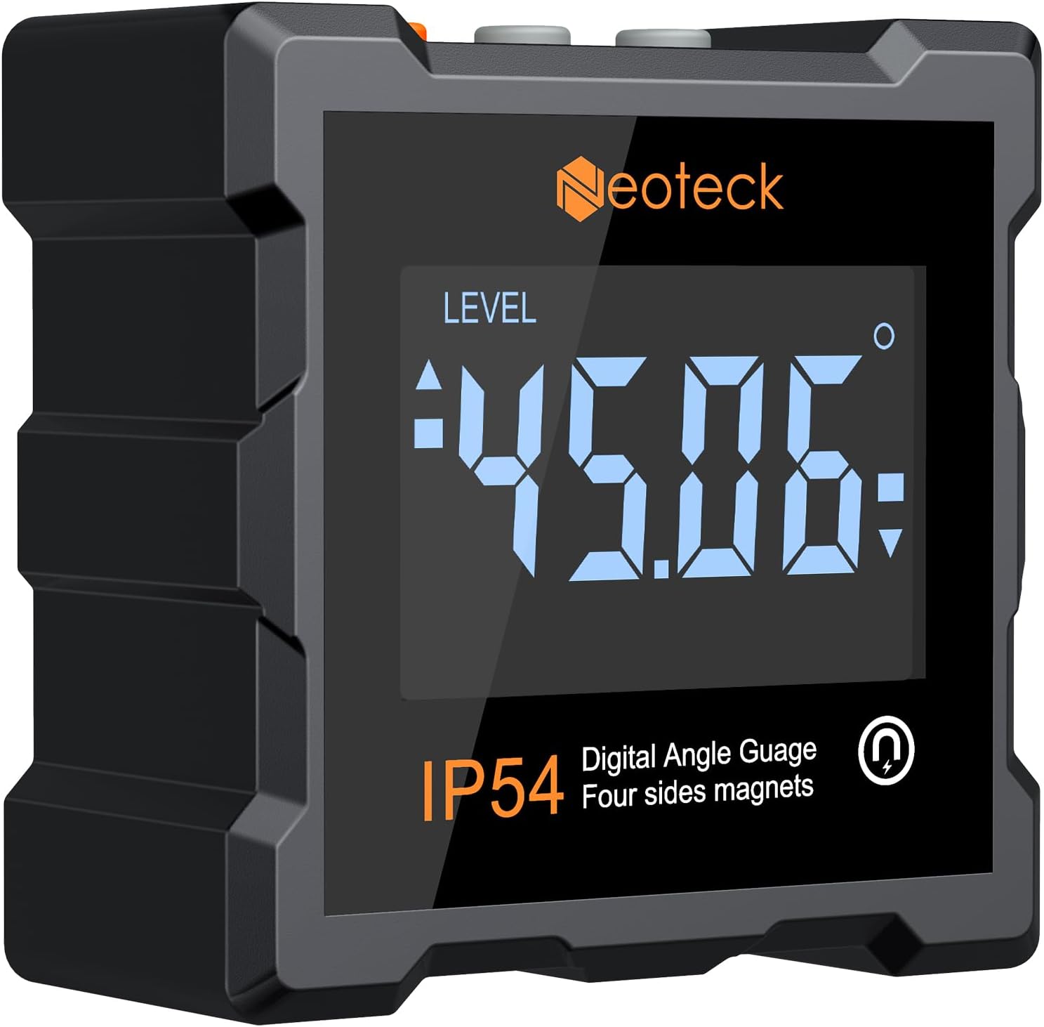 X 90° Digitaler Neigungsmesser, Digitaler Winkelmesser Mit Automatischer Umkehrfunktion, Ip54 Wasserdicht, Digitale Magnetwasserwaage °/%, Großes Lcd-display Mit Batterie Und Schraubendreher