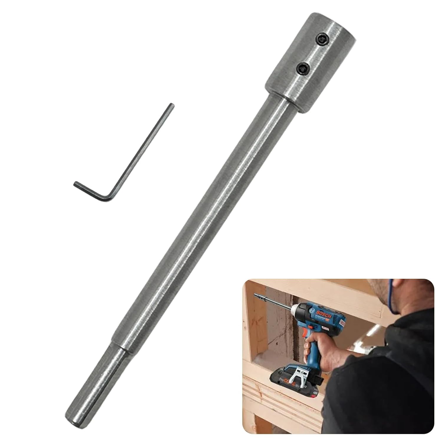 Forstnerbohrer-verlängerung, Extra Lange 170-mm-verlängerung Für Forstnerbohrer Mit 3/8"-schaft, Verlängerungsstange Für Besonders Tiefes Fräsen Und Bohren