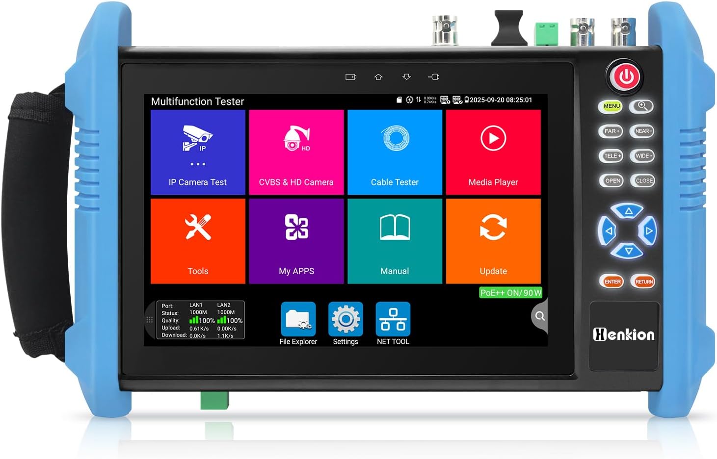 Testgeräte: 7"-ips-touchscreen-cctv-kameratester Ipc-9800adhs Pro, Unterstützt 8k Und 4k, 8 Mp, Hd-tvi, Cvi, Ahd, Sdi, Ip-test, Netzwerkkabeltester, Unterstützt Poe, Sfp, Vga, Wifi, Rs485