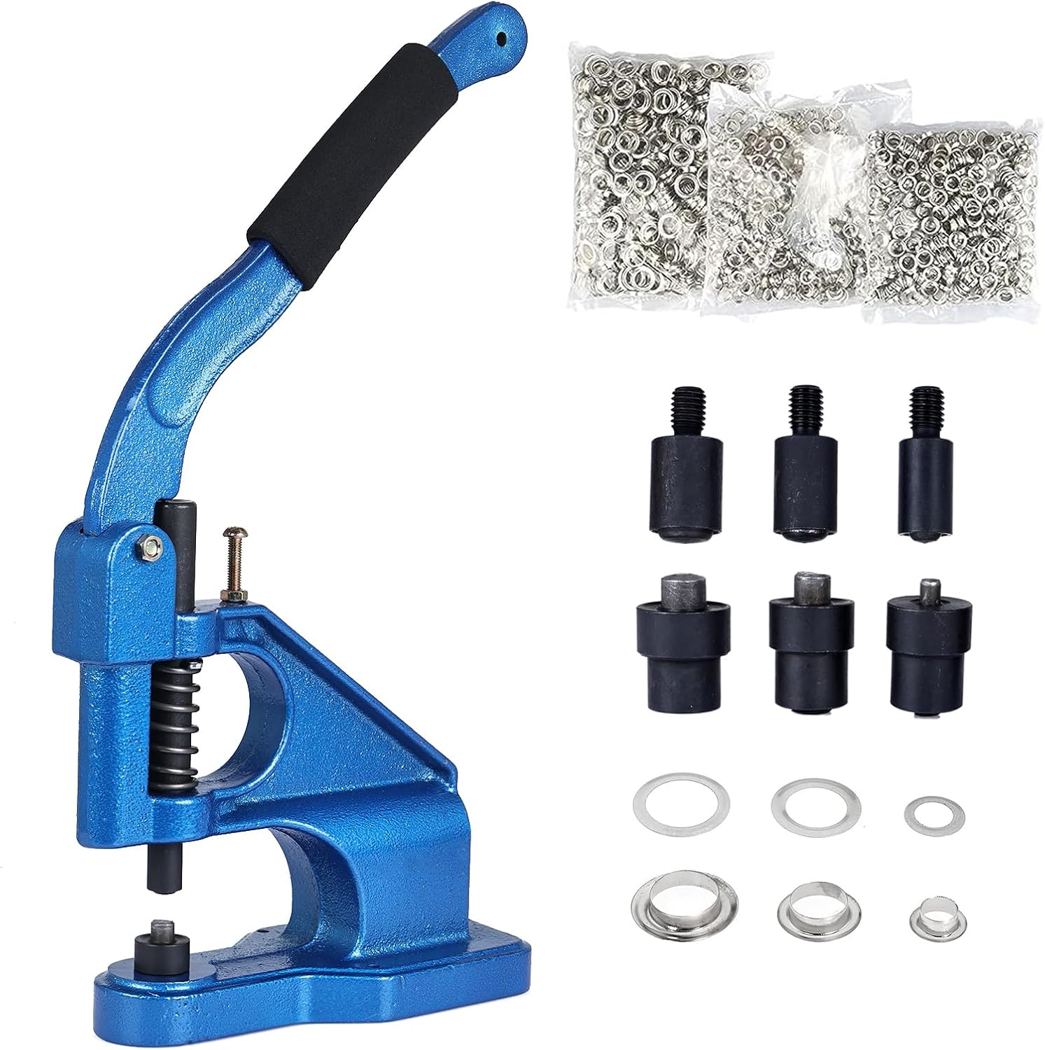 Ösenpresse, Manuelle Zahnstangenpresse, 3 Ösen (0, 2, 4), Nieten, Ösenmaschine, Zange, Stanzmaschine, Handwerkzeug, Bannerpresse, Fahnenpresse, 1500er-packung