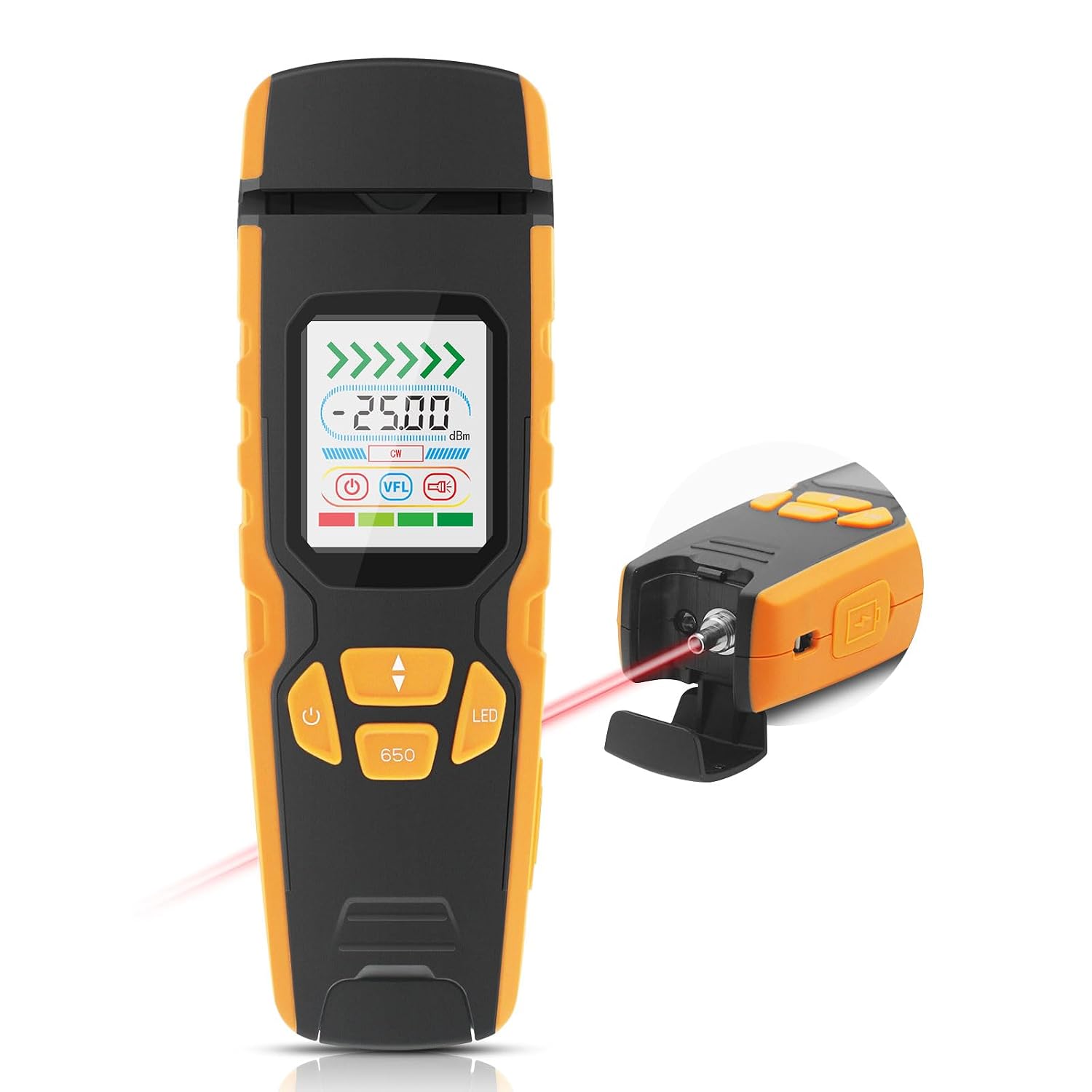 Lwl Hand-glasfasertester Mit Echtzeit-fehlerortung, 850–1700 Nm Sm/mm Leistungsmesser Mit Vfl-funktion Und Led-anzeige, Glasfaserkabeltester Für Netzwerke