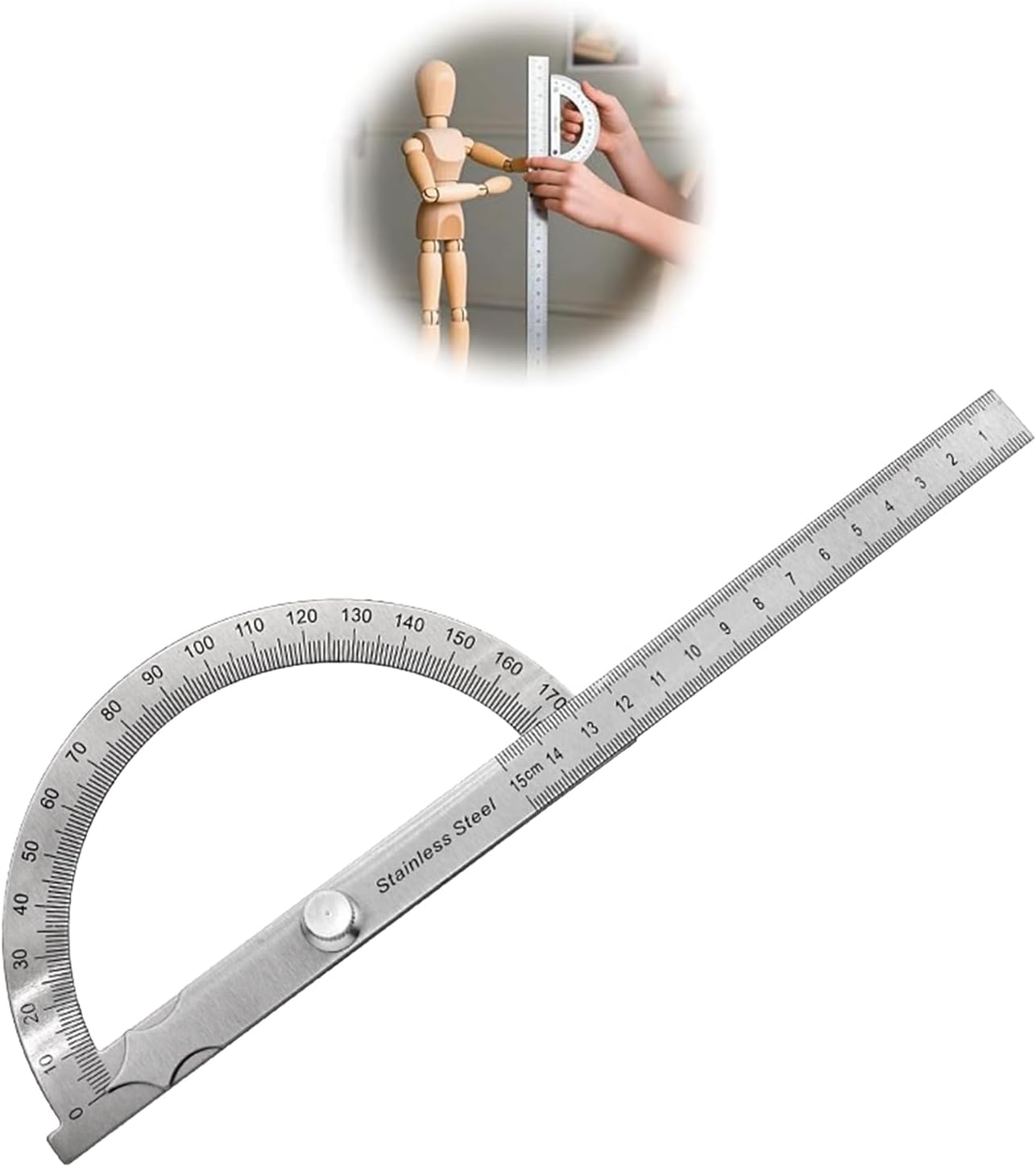 Digitaler Winkelmesser, Metall-winkelmesser, Winkelgoniometer 0-180°, Aus Edelstahl, Langlebig, Tragbar, Glatte Oberfläche, Geeignet Für Heimwerkerprojekte