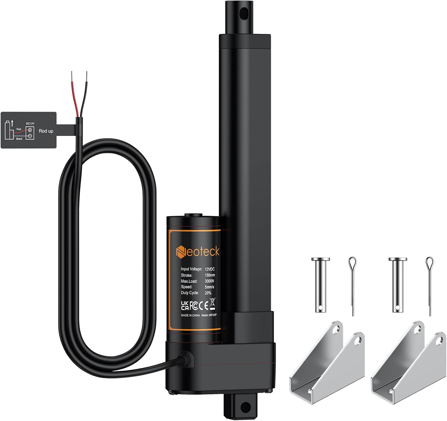 Elektrischer Linearantrieb 3000 N, 12 V, 150 Mm – Hochleistungs-linearantrieb, 660 Lbs, 5 Mm/s, Schutzart Ip65, Selbsthemmend, Für Medizinische Betten, Elektrostühle, Hebebühnen Und Automatisierung
