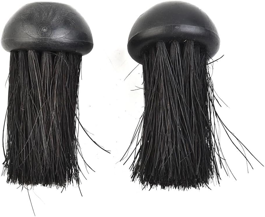 Set Mit 2 Ersatz-kaminbürstenköpfen Mit 1,9 Cm Gewinde Und Naturborsten