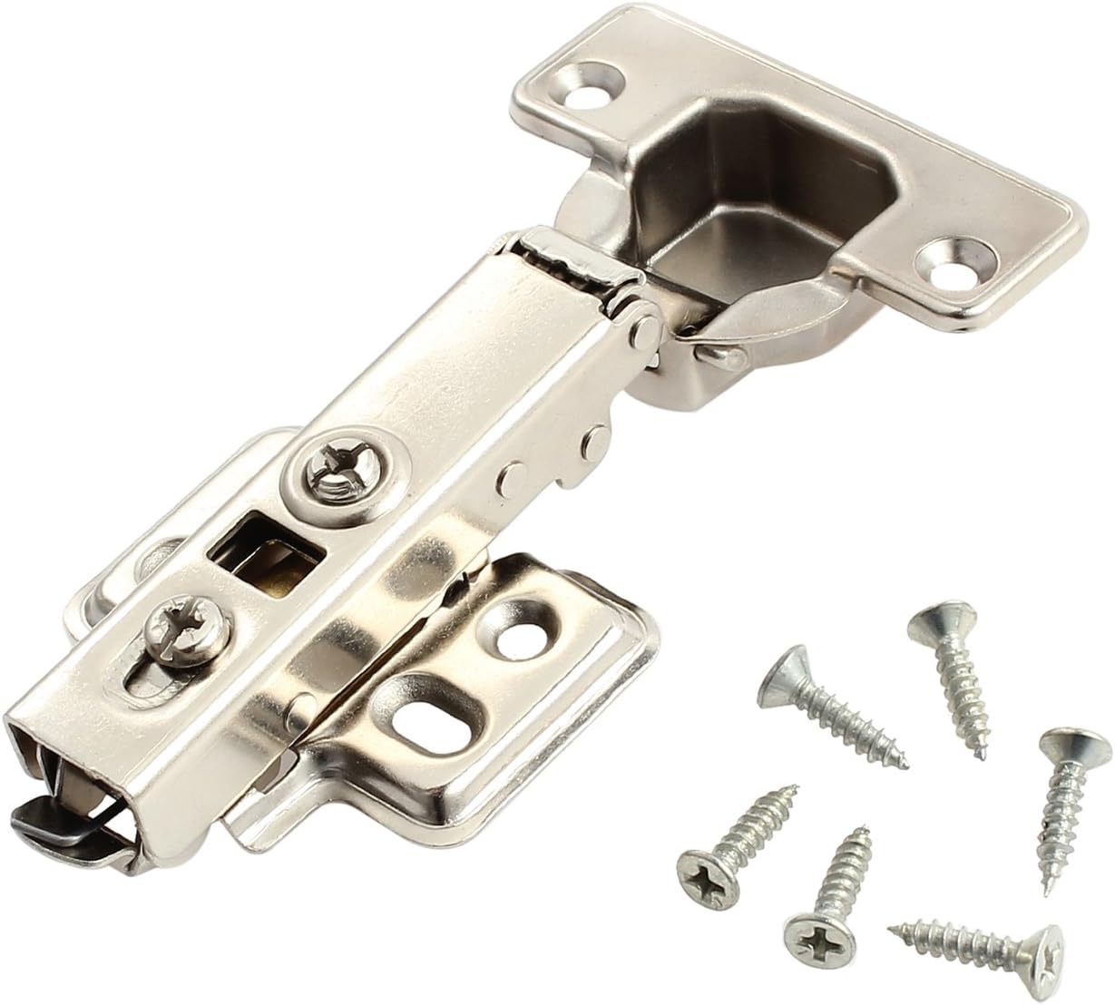 20 Stück 35 Mm Edelstahl-schranktürscharniere, Unsichtbare 110°-scharniere, Geräuschlose Schließscharniere Für 16-19 Mm Küchenschränke Mit 120 Schrauben