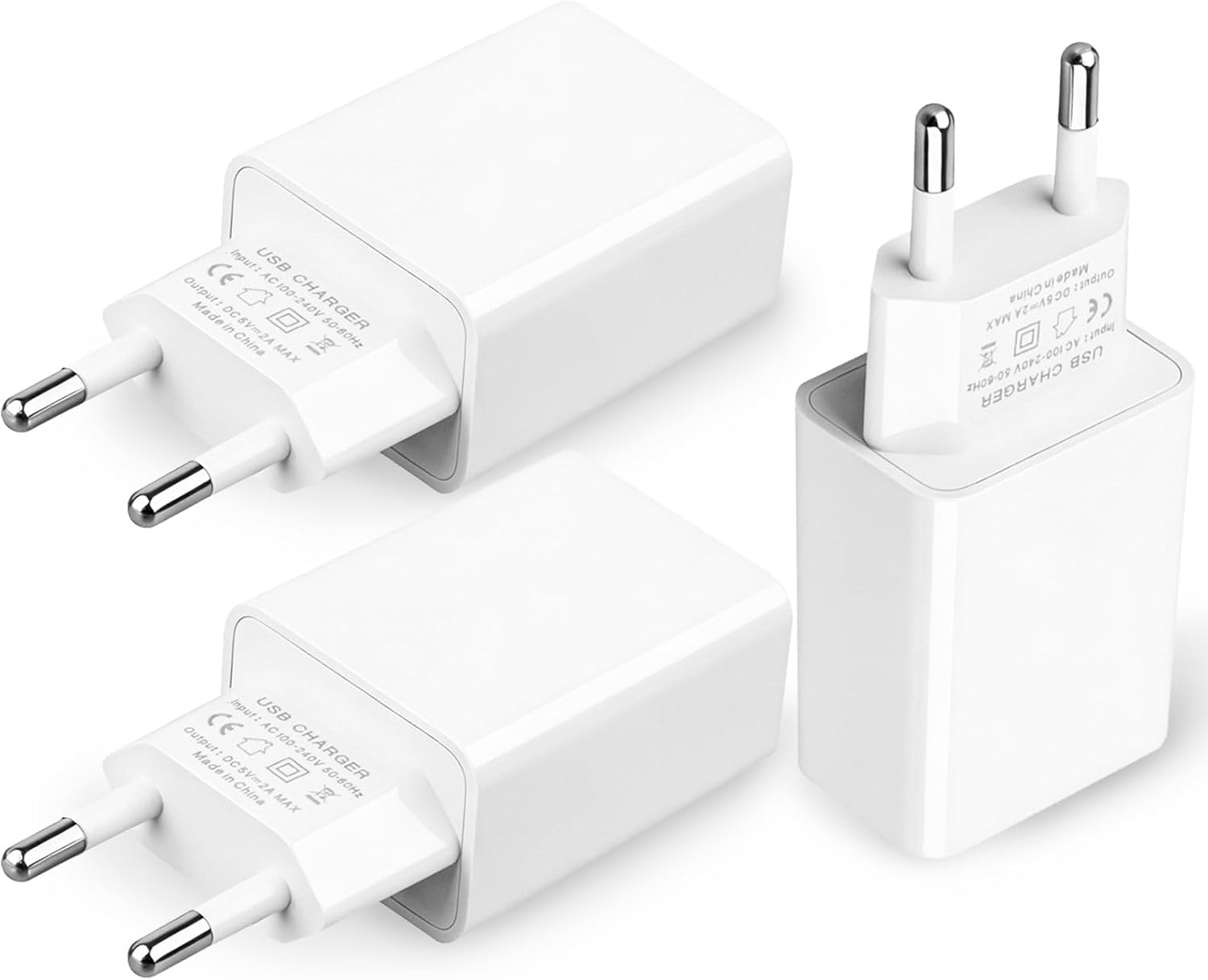 3-teiliges 5v 2a 10w Universal-usb-netzteil Mit Mini-schnellladestecker Für Iphone, Samsung, Huawei Smartphones, Smartwatches, Kopfhörer Und Led-leuchten