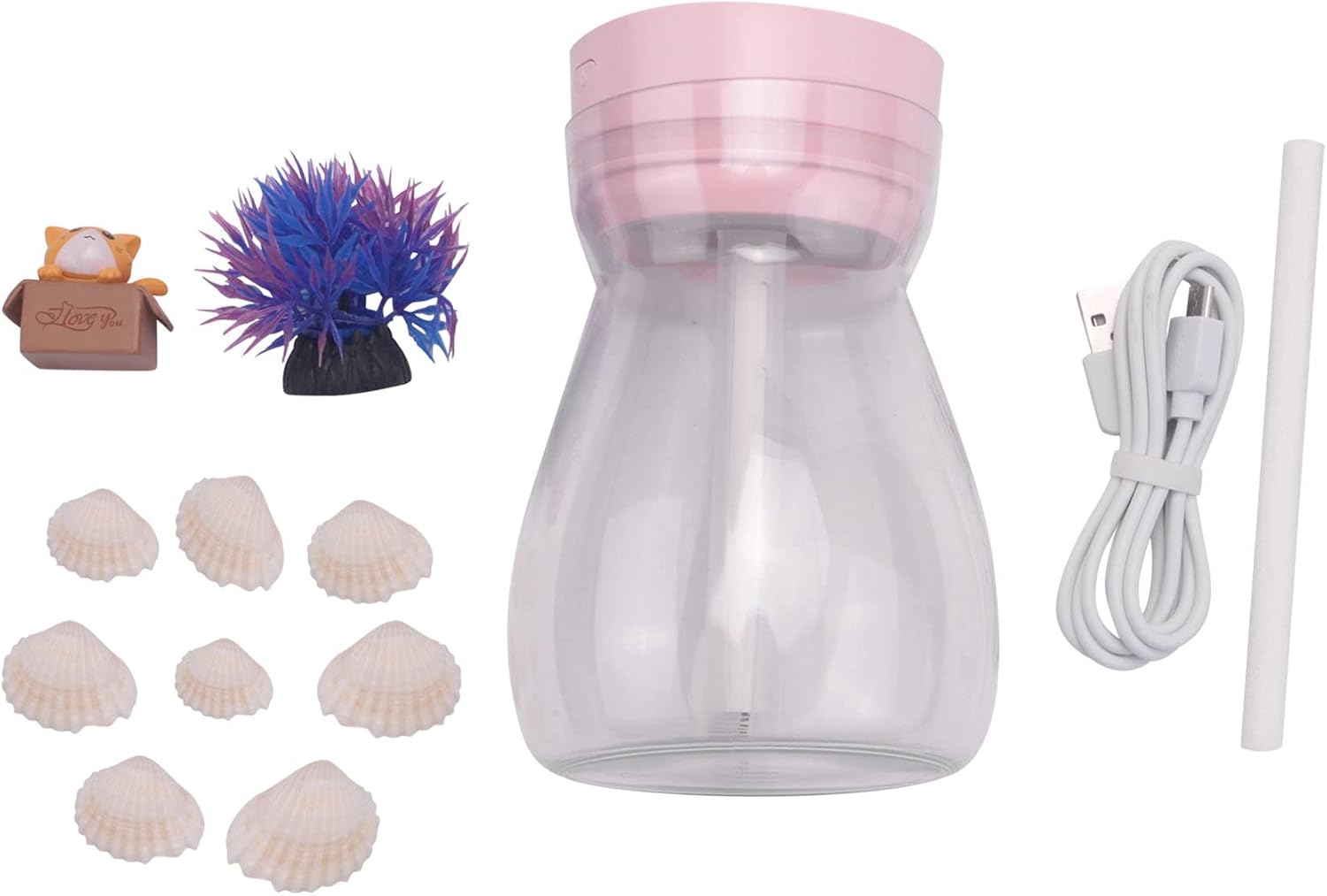 Niedlicher Luftbefeuchter Mit Kaltvernebelung Für Schlafzimmer Und Büro, Luftreiniger, Kawaii-usb-lade-luftbefeuchter Mit Led-licht, Luftbefeuchtungsflasche (rosa)