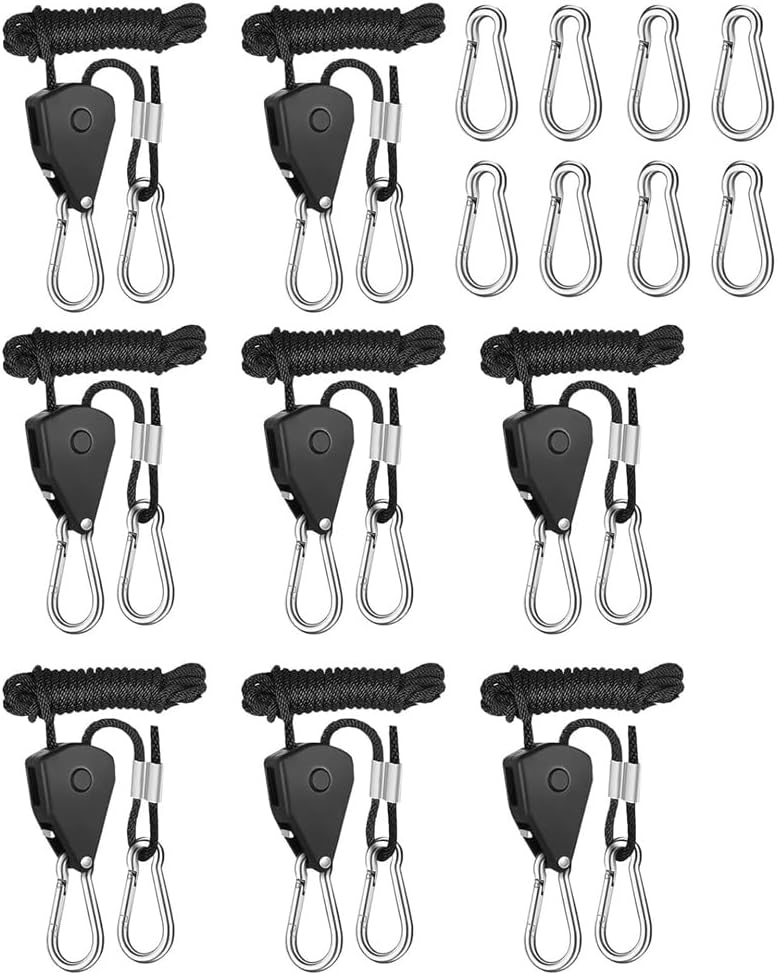 8er-pack Ratschenhaken, Verstellbare Seilaufhängung, Ratschenseil, Ratschenhaken, Verstellbarer Seilhaken, 2 M, 1/8 Zoll