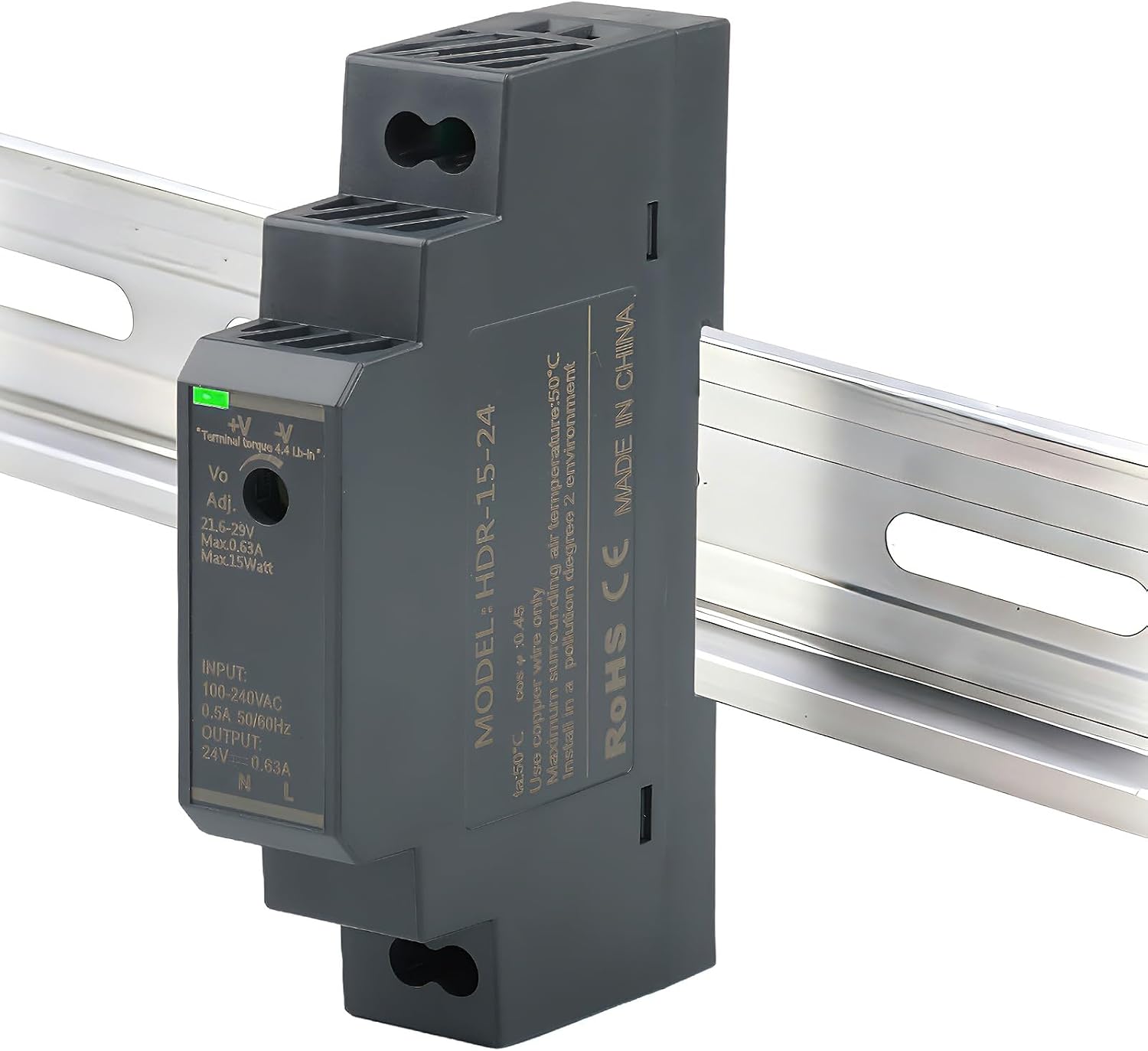 24 V 15 W 0,63 A Din-schienen-netzteil, Eingang Hdr-15-24 100–240 V Ac 50/60 Hz, Din-schienen-transformator Für Industrie- Und Hausautomation, Led-beleuchtung Und Digitale Produkte
