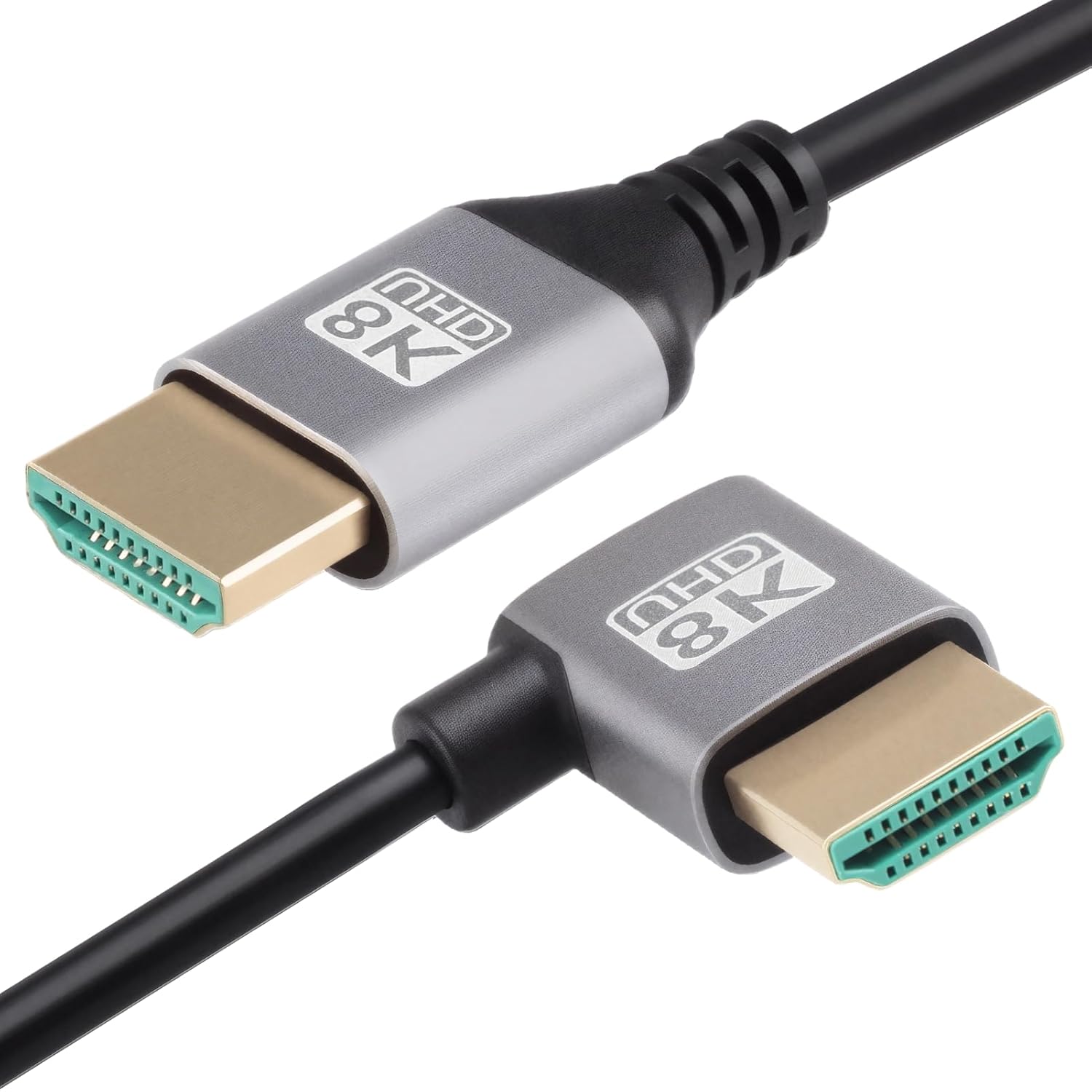 Hdmi 2.1 8k 2m Kabel, 48 Gbit/s Ultra High Speed Hdmi Kabel 4k 60hz 3d 1080p Hdr Hdcp, 90 Grad Stecker Auf Stecker Für Tv, Pc, Monitor, Projektor, Ps5, Ps4, Xbox