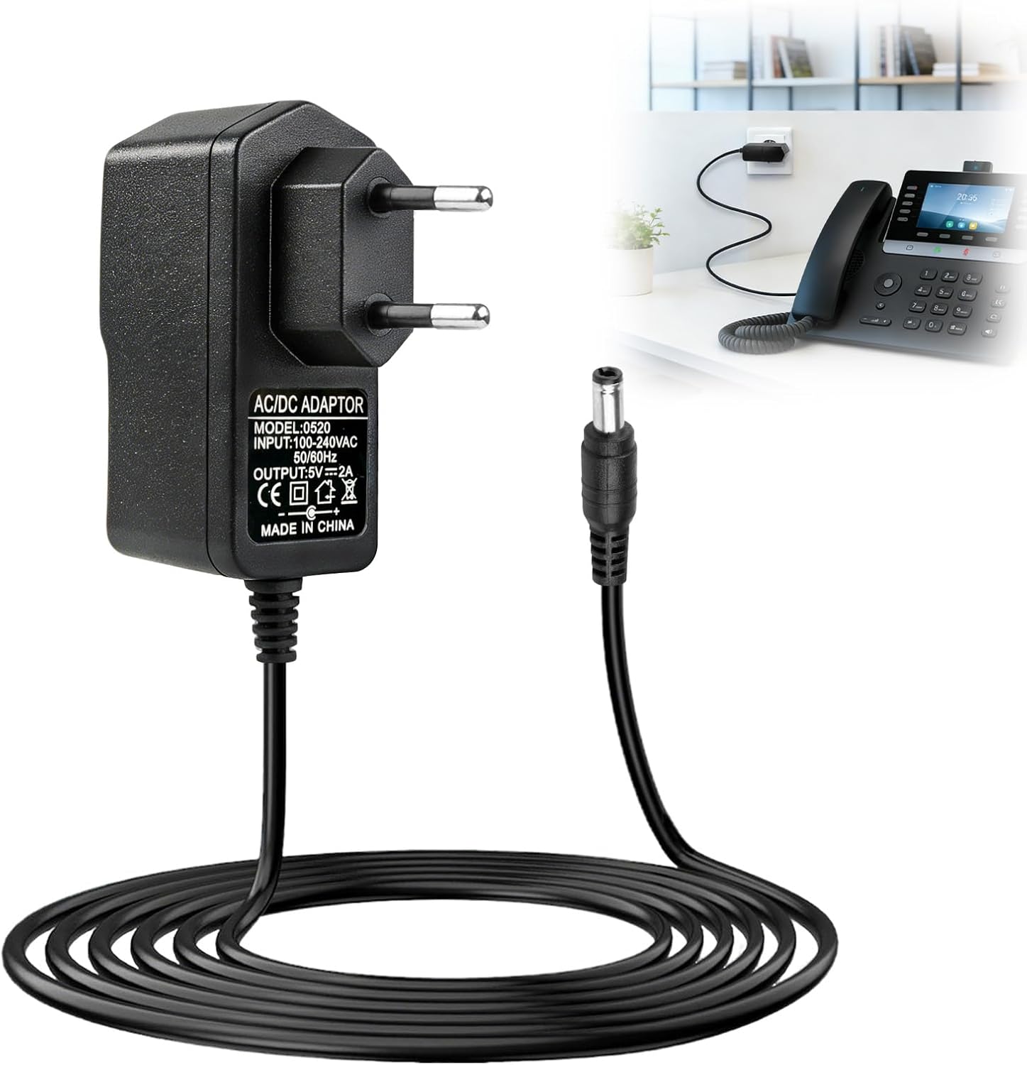 5v 2a Netzteil Für Yealink T54w, T85w, T87w, T73u, T73w, T74u, T77u, T74w Universelles Ladegerät Für Tp-link, Netgear, D-link, Fanvil Sip-telefone, Netzteil Für Ip-telefone, 100 Cm Kabel