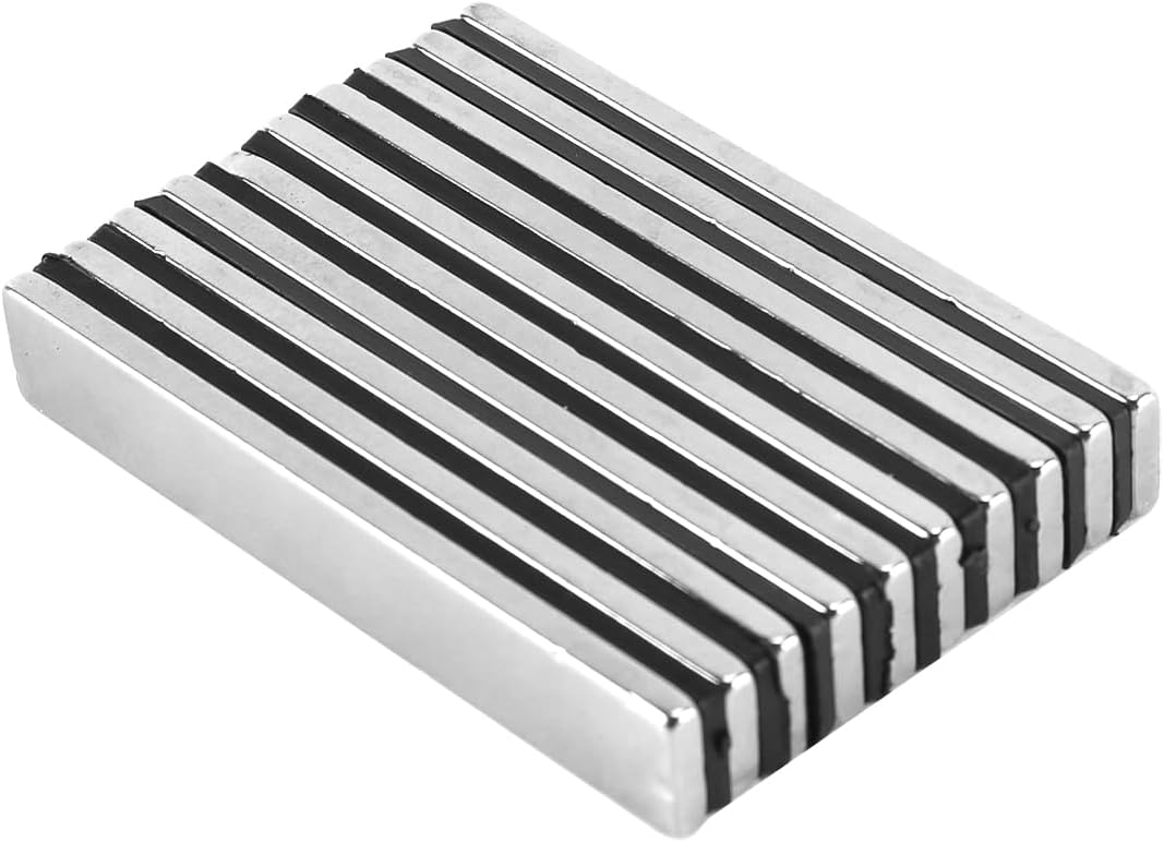 Packung Mit 10 Extra Starken Neodym-magneten, Große Rechteckige Magnete 60 X 10 X 3 Mm, Klebemagnete Für Küchenschränke, Magnetische Glastafeln