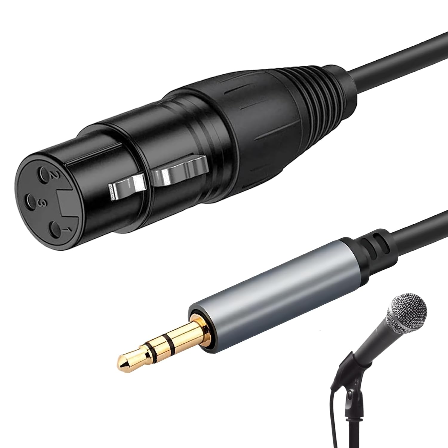 1,5 Meter Langes Xlr-auf-3,5-mm-klinkenkabel, Xlr-buchse Auf 3,5-mm-miniklinken-mikrofonkabel Für Camcorder, Dslr-kameras, Computeraufnahmegeräte Usw.