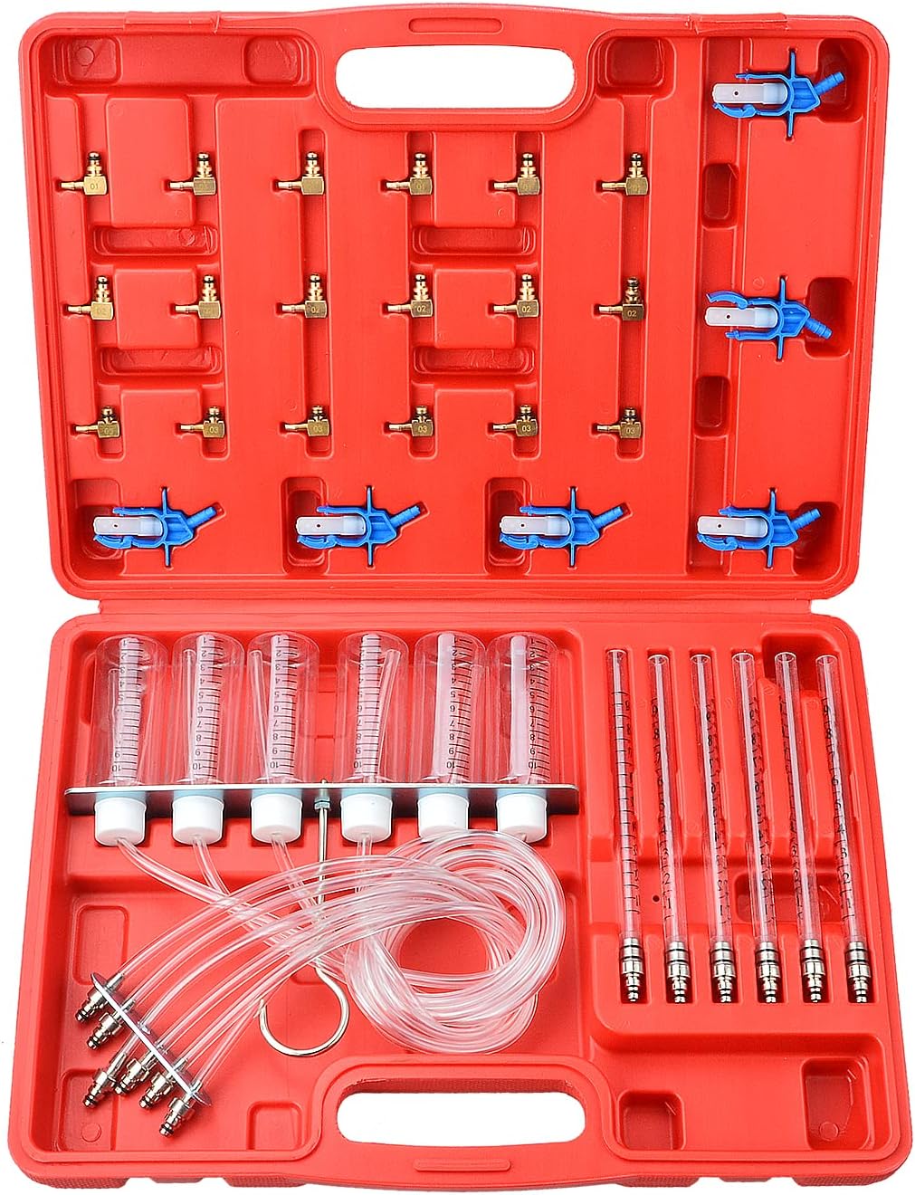 6-zylinder-diesel-einspritzdüsen-durchflussmesser-adapterset, Common-rail-diesel-lecktest-kit Mit 24 Adaptern, Kraftstoffdruck-einspritzdüsen-testwerkzeug