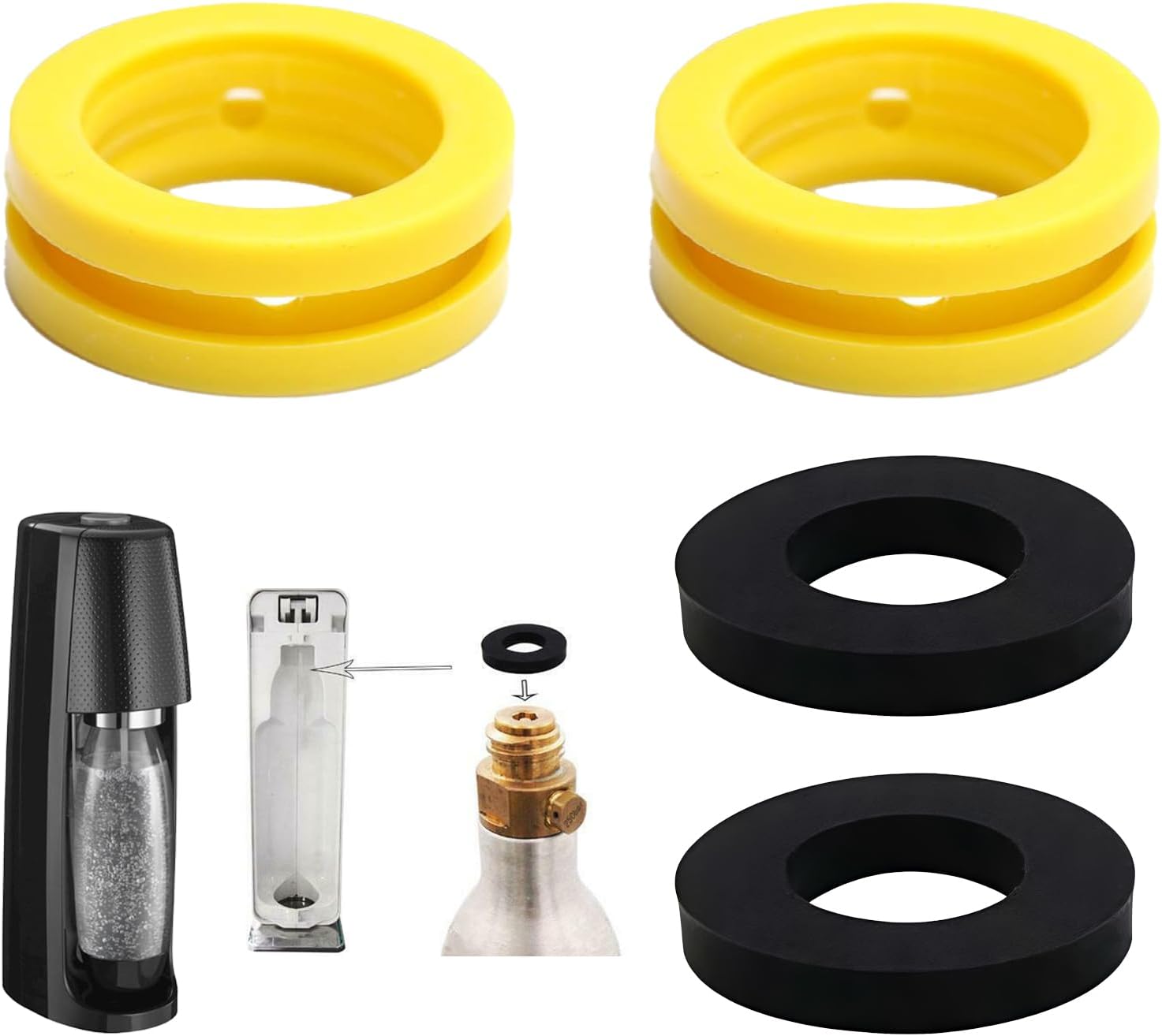 2er-pack Ersatzdichtungsringe Für Sodastream – Für Co₂-zylinderadapter – Passend Für Crystal, Duo, Gaia, Art, Terra – Hochwertige Ersatzdichtungen