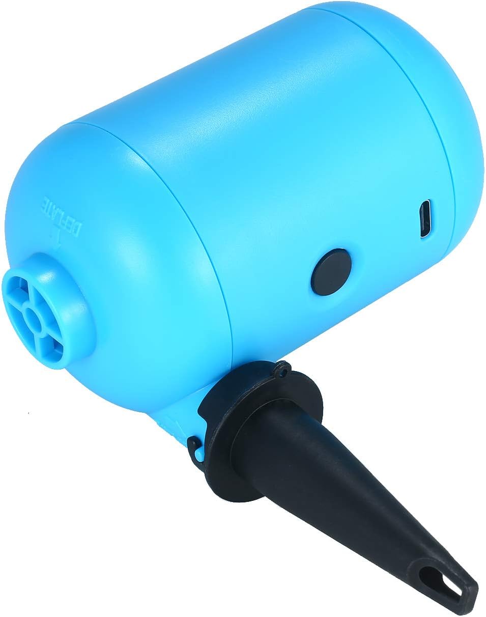 Tragbare Elektrische Usb-luftpumpe Für Boote Und Aufblasbare Ballons, Leichtes Aufblasgerät Mit 4 Adaptern, Geeignet Für Verschiedene Aufblasbare Produkte, Pvc-material (blau)