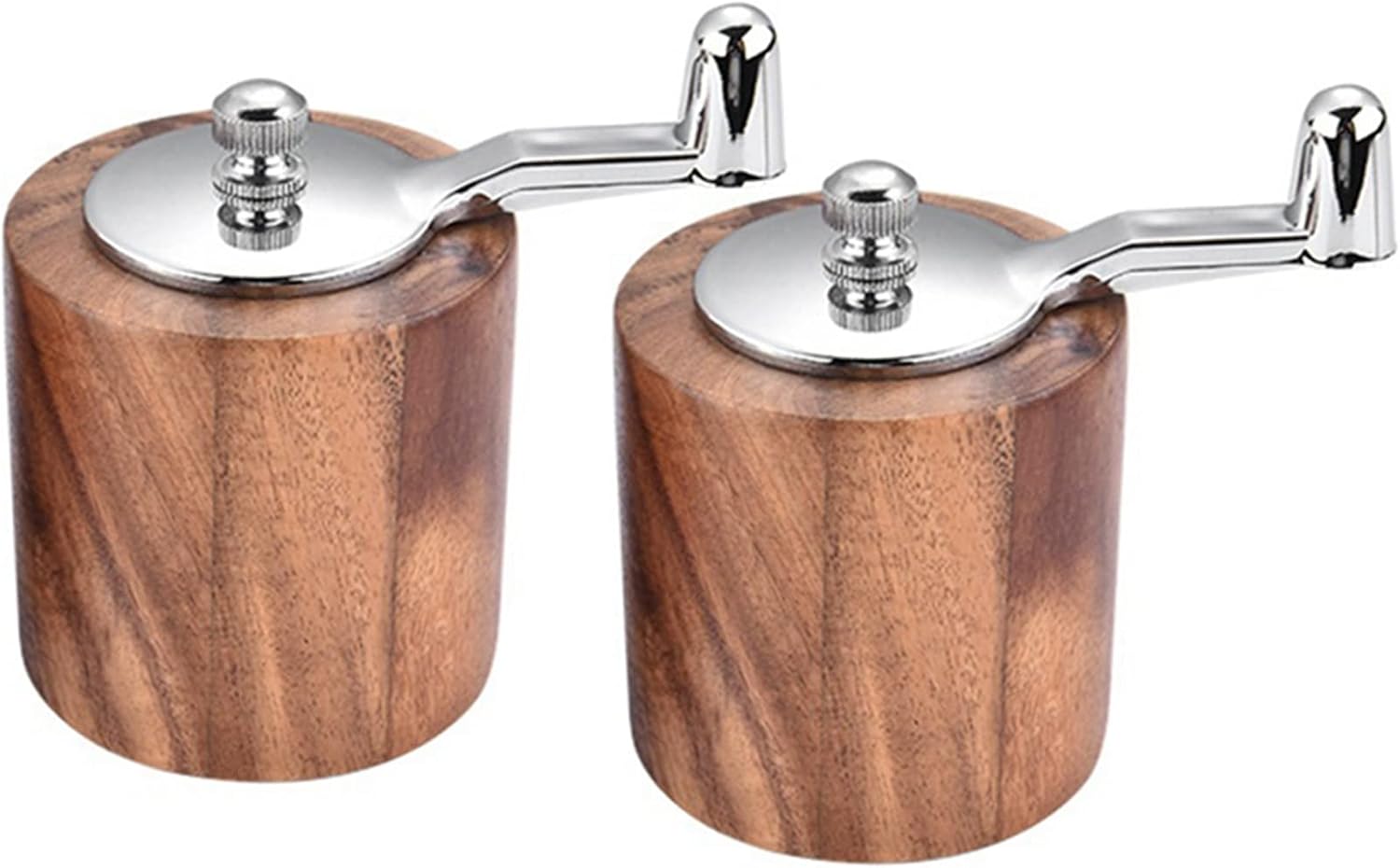 Pfeffermühlen, Hölzerne Pfeffermühle Mit Handkurbel, Klassischem Griff Und Verstellbarem Keramikrotor.