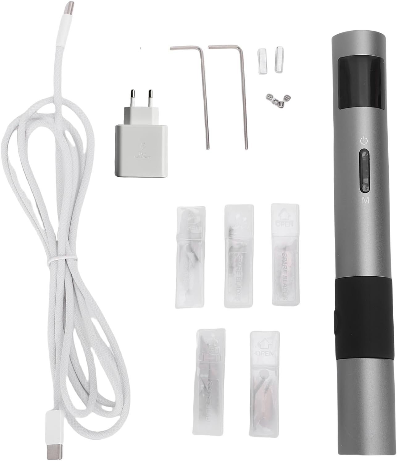 Ultraschallschneider, 40 Khz Schnittfrequenz, 3 Einstellbare Geschwindigkeiten, Klinge Aus Titanlegierung, Für Leiterplatten, Kohlefaser, Leder, Druck (fs-s1 Eu-stecker 220 V)